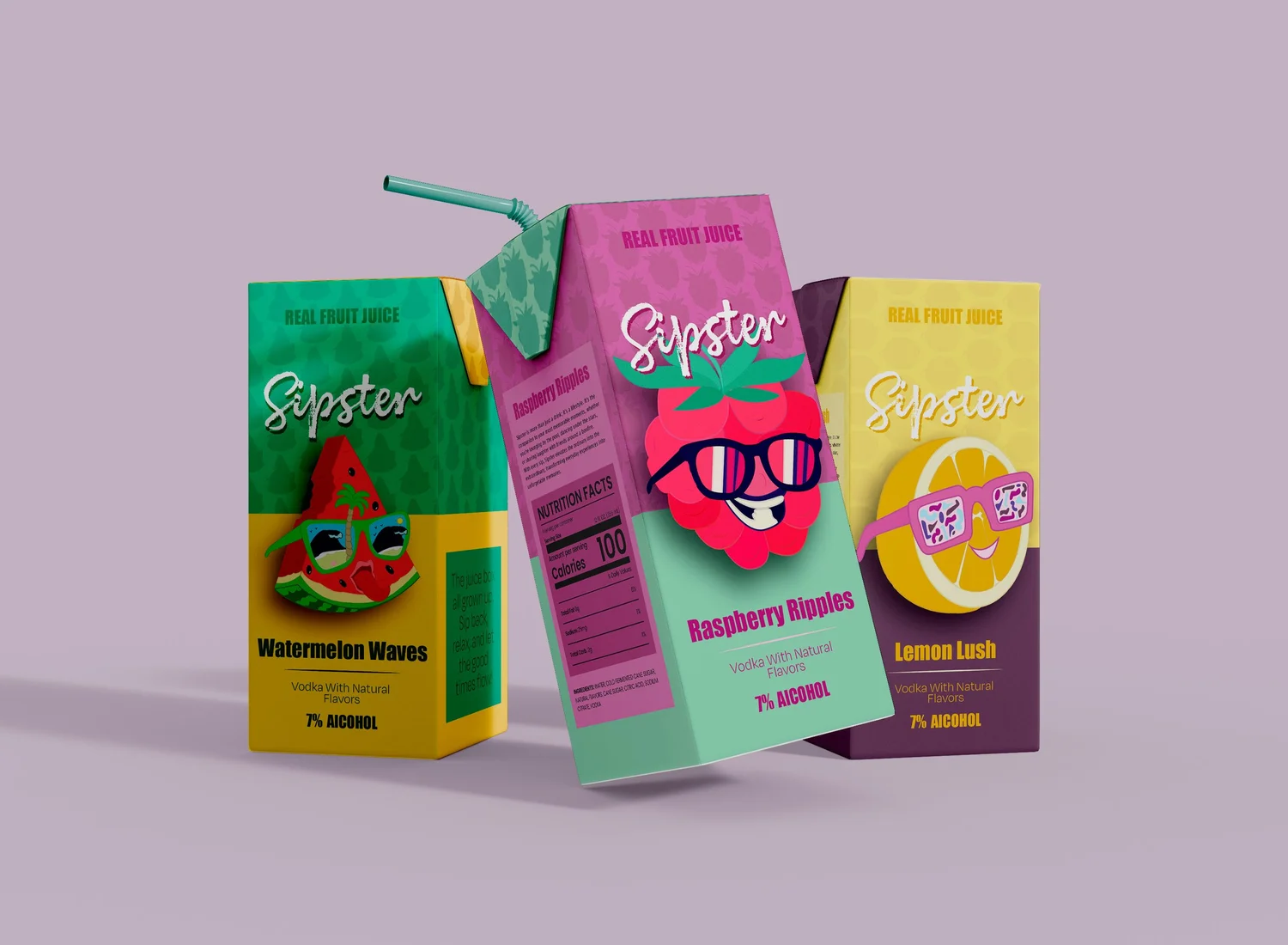 Sipster branding and packaging mockup